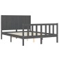 vidaXL Massivholzbett mit Kopfteil Grau 120x200 cm vidaXL Massivholzbett mit Kopfteil Grau 120x200 cm