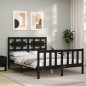 vidaXL Massivholzbett mit Kopfteil Schwarz 140x190 cm vidaXL Massivholzbett mit Kopfteil Schwarz 140x190 cm