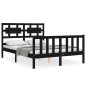 vidaXL Massivholzbett mit Kopfteil Schwarz 140x190 cm vidaXL Massivholzbett mit Kopfteil Schwarz 140x190 cm