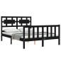 vidaXL Massivholzbett mit Kopfteil Schwarz 140x190 cm vidaXL Massivholzbett mit Kopfteil Schwarz 140x190 cm