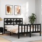 vidaXL Massivholzbett mit Kopfteil Schwarz 140x190 cm vidaXL Massivholzbett mit Kopfteil Schwarz 140x190 cm