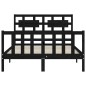 vidaXL Massivholzbett mit Kopfteil Schwarz 140x190 cm vidaXL Massivholzbett mit Kopfteil Schwarz 140x190 cm