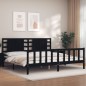 vidaXL Massivholzbett mit Kopfteil Schwarz 200x200 cm vidaXL Massivholzbett mit Kopfteil Schwarz 200x200 cm