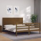 vidaXL Massivholzbett mit Kopfteil Honigbraun vidaXL Massivholzbett mit Kopfteil Honigbraun