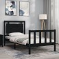 vidaXL Massivholzbett mit Kopfteil Schwarz 90x200 cm vidaXL Massivholzbett mit Kopfteil Schwarz 90x200 cm