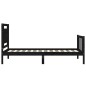 vidaXL Massivholzbett mit Kopfteil Schwarz 90x200 cm vidaXL Massivholzbett mit Kopfteil Schwarz 90x200 cm
