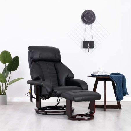 TV-Massagesessel Schwarz Kunstleder