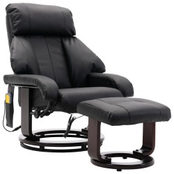 TV-Massagesessel Schwarz Kunstleder