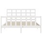 vidaXL Massivholzbett mit Kopfteil Weiß 160x200 cm vidaXL Massivholzbett mit Kopfteil Weiß 160x200 cm