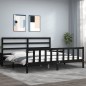 vidaXL Massivholzbett mit Kopfteil Schwarz 200x200 cm vidaXL Massivholzbett mit Kopfteil Schwarz 200x200 cm