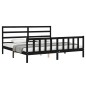 vidaXL Massivholzbett mit Kopfteil Schwarz 200x200 cm vidaXL Massivholzbett mit Kopfteil Schwarz 200x200 cm