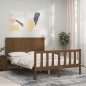 vidaXL Massivholzbett mit Kopfteil Honigbraun 120x200 cm vidaXL Massivholzbett mit Kopfteil Honigbraun 120x200 cm