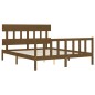 vidaXL Massivholzbett mit Kopfteil Honigbraun 160x200 cm vidaXL Massivholzbett mit Kopfteil Honigbraun 160x200 cm