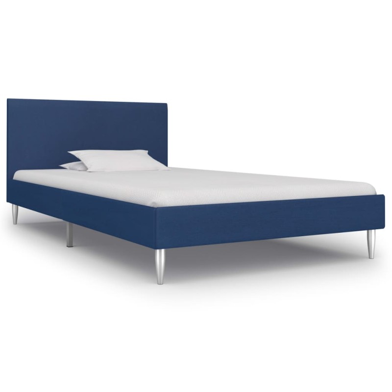 Bettgestell Blau Stoff 90×200 cm Bettgestell Blau Stoff 90×200 cm