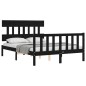 vidaXL Massivholzbett mit Kopfteil Schwarz 140x200 cm vidaXL Massivholzbett mit Kopfteil Schwarz 140x200 cm