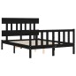 vidaXL Massivholzbett mit Kopfteil Schwarz 140x200 cm vidaXL Massivholzbett mit Kopfteil Schwarz 140x200 cm