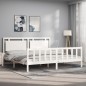vidaXL Massivholzbett mit Kopfteil Weiß 200x200 cm vidaXL Massivholzbett mit Kopfteil Weiß 200x200 cm