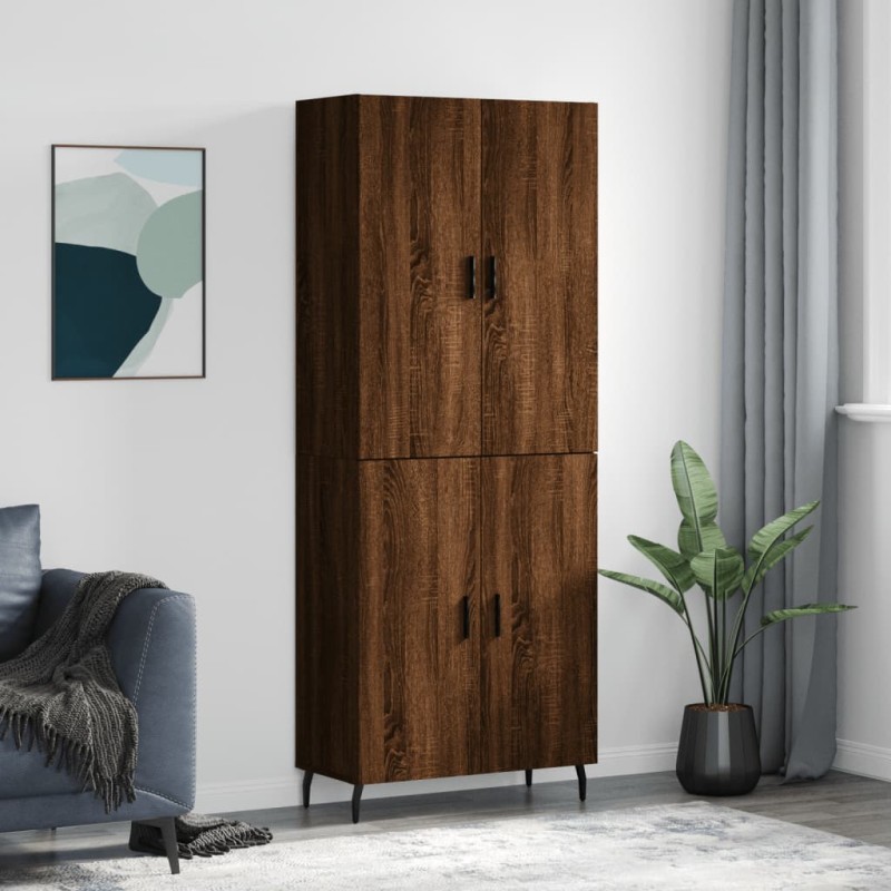 Highboard Braun Eichen-Optik 69,5x34x180 cm Holzwerkstoff Highboard Braun Eichen-Optik 69,5x34x180 cm Holzwerkstoff