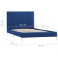 Bettgestell Blau Stoff 90×200 cm Bettgestell Blau Stoff 90×200 cm