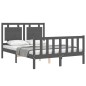 vidaXL Massivholzbett mit Kopfteil Grau 140x200 cm vidaXL Massivholzbett mit Kopfteil Grau 140x200 cm