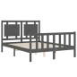 vidaXL Massivholzbett mit Kopfteil Grau 140x200 cm vidaXL Massivholzbett mit Kopfteil Grau 140x200 cm