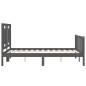 vidaXL Massivholzbett mit Kopfteil Grau 140x200 cm vidaXL Massivholzbett mit Kopfteil Grau 140x200 cm
