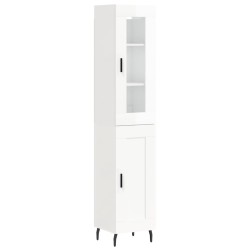 Highboard Hochglanz-Weiß 34,5x34x180 cm Holzwerkstoff