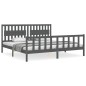 vidaXL Massivholzbett mit Kopfteil Grau 200x200 cm vidaXL Massivholzbett mit Kopfteil Grau 200x200 cm