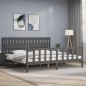 vidaXL Massivholzbett mit Kopfteil Grau 200x200 cm vidaXL Massivholzbett mit Kopfteil Grau 200x200 cm