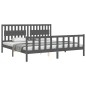 vidaXL Massivholzbett mit Kopfteil Grau 200x200 cm vidaXL Massivholzbett mit Kopfteil Grau 200x200 cm