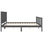 vidaXL Massivholzbett mit Kopfteil Grau 200x200 cm vidaXL Massivholzbett mit Kopfteil Grau 200x200 cm