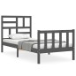 vidaXL Massivholzbett mit Kopfteil Grau 100x200 cm vidaXL Massivholzbett mit Kopfteil Grau 100x200 cm