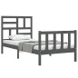 vidaXL Massivholzbett mit Kopfteil Grau 100x200 cm vidaXL Massivholzbett mit Kopfteil Grau 100x200 cm