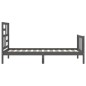 vidaXL Massivholzbett mit Kopfteil Grau 100x200 cm vidaXL Massivholzbett mit Kopfteil Grau 100x200 cm