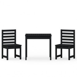 vidaXL 3-tlg. Garten-Bistro-Set Schwarz Massivholz Kiefer