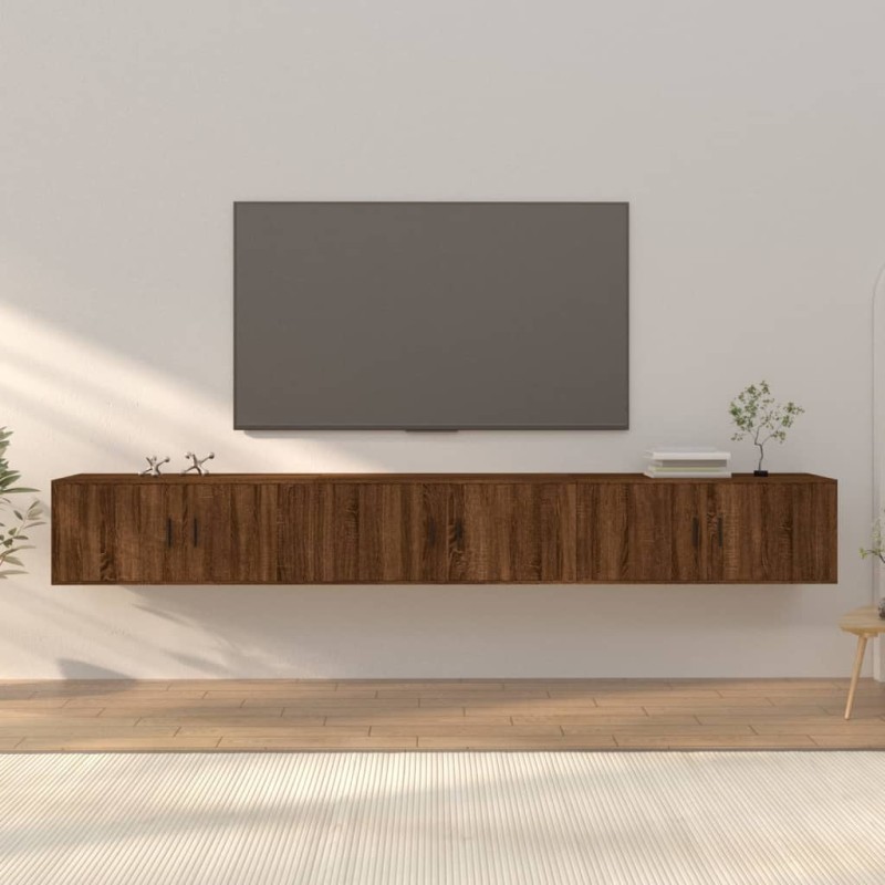 vidaXL TV-Wandschränke 3 Stk. Braun Eichen-Optik 100x34,5x40 cm vidaXL TV-Wandschränke 3 Stk. Braun Eichen-Optik 100x34,5x40 cm