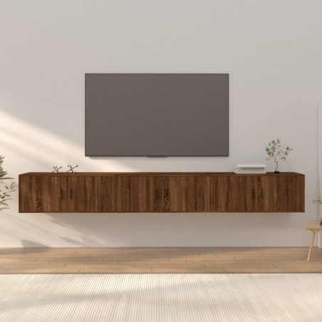 vidaXL TV-Wandschränke 3 Stk. Braun Eichen-Optik 100x34,5x40 cm