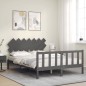 vidaXL Massivholzbett mit Kopfteil Grau 140x190 cm vidaXL Massivholzbett mit Kopfteil Grau 140x190 cm