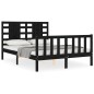 vidaXL Massivholzbett mit Kopfteil Schwarz 140x190 cm vidaXL Massivholzbett mit Kopfteil Schwarz 140x190 cm