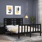 vidaXL Massivholzbett mit Kopfteil Schwarz 140x190 cm vidaXL Massivholzbett mit Kopfteil Schwarz 140x190 cm