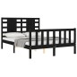 vidaXL Massivholzbett mit Kopfteil Schwarz 140x190 cm vidaXL Massivholzbett mit Kopfteil Schwarz 140x190 cm