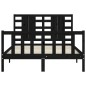 vidaXL Massivholzbett mit Kopfteil Schwarz 140x190 cm vidaXL Massivholzbett mit Kopfteil Schwarz 140x190 cm