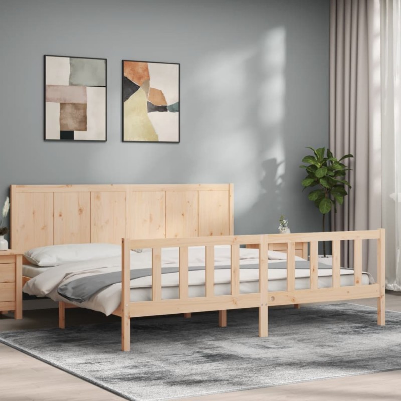 vidaXL Massivholzbett mit Kopfteil 200x200 cm vidaXL Massivholzbett mit Kopfteil 200x200 cm