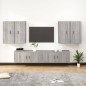 vidaXL 6-tlg. TV-Schrank-Set Grau Sonoma Holzwerkstoff vidaXL 6-tlg. TV-Schrank-Set Grau Sonoma Holzwerkstoff