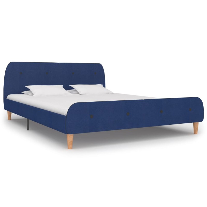 vidaXL Bettgestell Blau Stoff 160x200 cm vidaXL Bettgestell Blau Stoff 160x200 cm