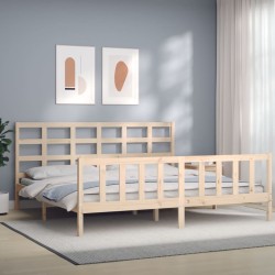 vidaXL Massivholzbett mit Kopfteil 200x200 cm