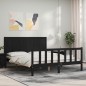 vidaXL Massivholzbett mit Kopfteil Schwarz vidaXL Massivholzbett mit Kopfteil Schwarz