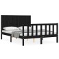 vidaXL Massivholzbett mit Kopfteil Schwarz 140x200 cm vidaXL Massivholzbett mit Kopfteil Schwarz 140x200 cm