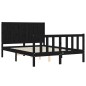 vidaXL Massivholzbett mit Kopfteil Schwarz 140x200 cm vidaXL Massivholzbett mit Kopfteil Schwarz 140x200 cm