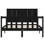 vidaXL Massivholzbett mit Kopfteil Schwarz 140x200 cm vidaXL Massivholzbett mit Kopfteil Schwarz 140x200 cm